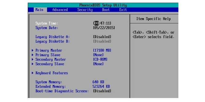 2、phoenix bios設置界面